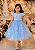 5368AZ Vestido Infantil Luxo Borboletas Paetê Azul 1 ao 4 - Imagem 2
