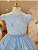 5368AZ Vestido Infantil Luxo Borboletas Paetê Azul 1 ao 4 - Imagem 5