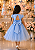 5368AZ Vestido Infantil Luxo Borboletas Paetê Azul 1 ao 4 - Imagem 3