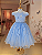 5368AZ Vestido Infantil Luxo Borboletas Paetê Azul 1 ao 4 - Imagem 1