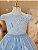5368AZ Vestido Infantil Luxo Borboletas Paetê Azul 1 ao 4 - Imagem 2
