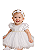 4301 Vestido Bebe Branco Batizado Luxo P ao GG - Imagem 1