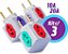 Kit com 03 Adaptadores de Tomada Benjamim Power Cubo com 4 Entradas Multiplicador de Tomadas 10A 20A T - Bivolt 110v 220v - Imagem 5