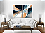 KIT 2 QUADROS DECORATIVO LINHAS E FORMAS ORGÂNICAS ABSTRATAS 70X50CM SEM VIDRO - Imagem 1