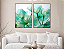 KIT 2 QUADROS DECORATIVOS FLORES VERDES 50X70CM SEM VIDRO - Imagem 1