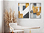 KIT 2 QUADROS DECORATIVO LINHAS E FORMAS ORGÂNICAS ABSTRATAS 70X50CM SEM VIDRO - Imagem 1