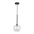 PENDENTE SKYLIGHT SKY-3049PT POSH PRETO COM VIDRO TRANSPARENTE 20X45CM 1XG9 - Imagem 1