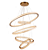 PENDENTE SKYLIGHT SKY-3057 SATURNO DOURADO Ø108X85X65X45X45CM 6M CABO  15200 LUMENS 3000K - Imagem 1