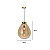 PENDENTE SKYLIGHT SKY-3039P TOMMY Ø30X40CM  DOURADO E CONHAQUE E-27 - Imagem 2