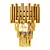 ARANDELA SINDORA DCB00456 Φ30×22CM E14X2 METAL DOURADO CRISTAL TRANSPARENTE - Imagem 1
