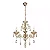 PENDENTE SINDORA DCD00409-3 45×45CM E14X3 METAL DOURADO CRISTAL AMBER - Imagem 1