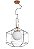 PENDENTE USINA 17215/1 GOIABA PRETO COM SOQ. DOURADO 360X360X390MM GLOBO LEITOSO Ø200 E-27 - Imagem 1