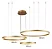 PENDENTE SINDORA QD05348 LUZ DIRETA ALUMINIO DOURADO/ ACRILICO Φ40XΦ60XΦ80CM 112W 3000K 7840LM CABO 3M - Imagem 3