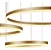 PENDENTE SINDORA QD05348 LUZ DIRETA ALUMINIO DOURADO/ ACRILICO Φ40XΦ60XΦ80CM 112W 3000K 7840LM CABO 3M - Imagem 2