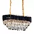 LUSTRE SINDORA DCD03912 METAL PRETO/ CRISTAL TRANSPARENTE 75X35CM E14X8 CABO 1M - Imagem 1