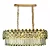 LUSTRE SINDORA DCD01004 INOX DOURADO/ CRISTAL TRANSPARENTE 85X35X29CM E14X10 - Imagem 1