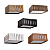 PLAFON ADRI RQ5005PFML RIPADO QUADRADO 50X50CM 5XE27 - Imagem 3