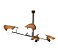 PENDENTE FOX LUSTRES MADAME 110X170X90CM MADEIRA, AÇO CARBONO E VIDRO 4XE27 - Imagem 4