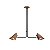 PENDENTE FOX LUSTRES ARGULAR 100X100X16CM MADEIRA E AÇO CARBONO 2XE27 - Imagem 3