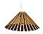 PENDENTE FOX LUSTRES 896 CÔNICO Ø60X30CM MADEIRA, CABO DE AÇO 1XE27 - Imagem 3