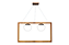 PENDENTE FOX LUSTRES 946 ORB LED 40X65X15 LÂMINA NATURAL DE MADEIRA, VIDRO CABO DE AÇO 2XE27 - Imagem 1