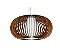 PENDENTE FOX LUSTRES L111 RIPADA Ø75X42CM MADEIRA, MDF, CÚPULA DE TECIDO E CABO DE AÇO 1XE27 - Imagem 1