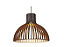 PENDENTE FOX LUSTRES L140 RIPADA Ø43X37CM MADEIRA E CABO DE AÇO 1XE27 - Imagem 1