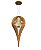 PENDENTE FOX LUSTRES L75 RIPADA Ø45X27CM MADEIRA, MDF, CABO DE AÇO E CÚPULA DE TECIDO 1XE27 - Imagem 2