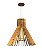 PENDENTE FOX LUSTRES L70 RIPADA Ø52X49CM MADEIRA, MDF, CABO DE AÇO E CÚPULA DE TECIDO 1XE27 - Imagem 2