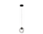PENDENTE SKYLIGHT SKY-4001PT CANE Ø15X15 PRETO METAL E CRISTAL 3000K 800LM - Imagem 1