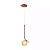 PENDENTE SPOTLINE 786/1 DELTA 45X12X15CM ALUMÍNIO COBRE POLIDO E GLOBO ÂMBAR 1XG9 - Imagem 1