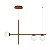 PENDENTE SPOTLINE 806/3 HILLS RETANGULAR 50X90X12CM ALUMÍNIO DOURADO POLIDO E GLOBO LEITOSO 3XG9 - Imagem 1