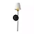 ARANDELA SPOTLINE 817/1 TORCH 50X9X14CM ALUMÍNIO PRETO C/ CÚPULA BRANCA  1XE27 - Imagem 1