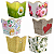 Kit Cachepot de Papel Pote 6 PP 7x7x5,5cm Tema Floral 6un - Imagem 1
