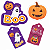 Kit Halloween Tag Aplique Sortidos Abóbora Fantasma Com 24un - Imagem 1