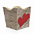 Cachepot de Papel Pote 6 PP 7x7x5,5cm Coração Madeira com 10un - Imagem 1