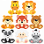 Kit 80 Apliques Safari Animals Kardos Sortidos 80 Un - Imagem 1