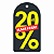 50 Tags Black Friday Etiquetas Saldo Promoção OFF 20% 5x9cm - Imagem 1