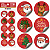 30 Etiquetas Adesivas Tema Natal em Cartela stickers de 4cm Redonda - Imagem 1