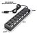 Hub Usb Cabo Extensor Régua Usb 2.0 7 Portas High Speed Hd Pen Drive Pc - Imagem 2