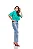 Calça Patogê feminina reta jeans cintura regular baixa - Imagem 3