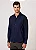 Camisa Social Slim Com elastano Azul Marinho - Imagem 1