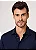 Camisa Social Slim Com elastano Azul Marinho - Imagem 2