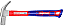 Martelo Unha 27mm Cabo Fibra Azul/Vermelho Emtop - Imagem 1
