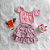 Conjunto Cropped Rosa e Saia Estampada Bebê Rosa tamanho 6 a 9 meses - Imagem 1