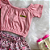Conjunto Cropped Rosa e Saia Estampada Bebê Rosa tamanho 6 a 9 meses - Imagem 2