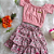Conjunto Cropped Rosa e Saia Estampada Bebê Rosa tamanho 6 a 9 meses - Imagem 4