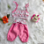 Conjunto Cropped Estampado e Calça Capri Bebê Rosa tamanho 3 a 6 meses - Imagem 1
