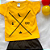 Conjunto Camiseta Manga Curta Canguru Amarelo e Shorts Preto Bebê Menino tamanho 6 a 9 meses - Imagem 3
