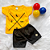 Conjunto Camiseta Manga Curta Canguru Amarelo e Shorts Preto Bebê Menino tamanho 6 a 9 meses - Imagem 4